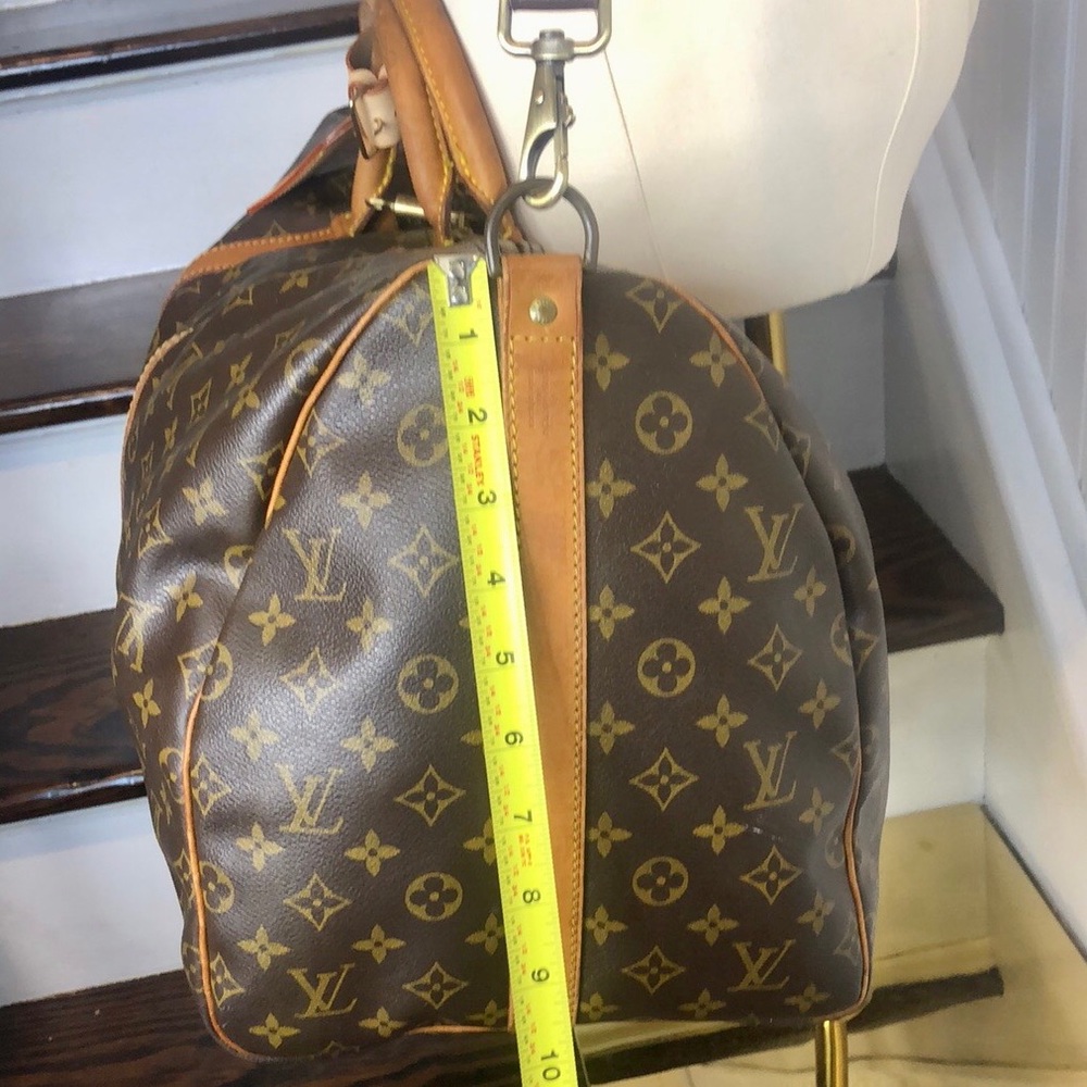 LOUIS VUITTON Monogram Keepall Bandolier Crossbody Weekend Travel Bag LV 55 - Picture 8 of 17